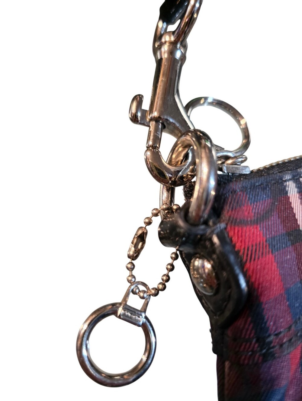 Coach Poppy Plaid Tartan Crossbody Shoulder Bag - Red and Black - Picture 3 of 9